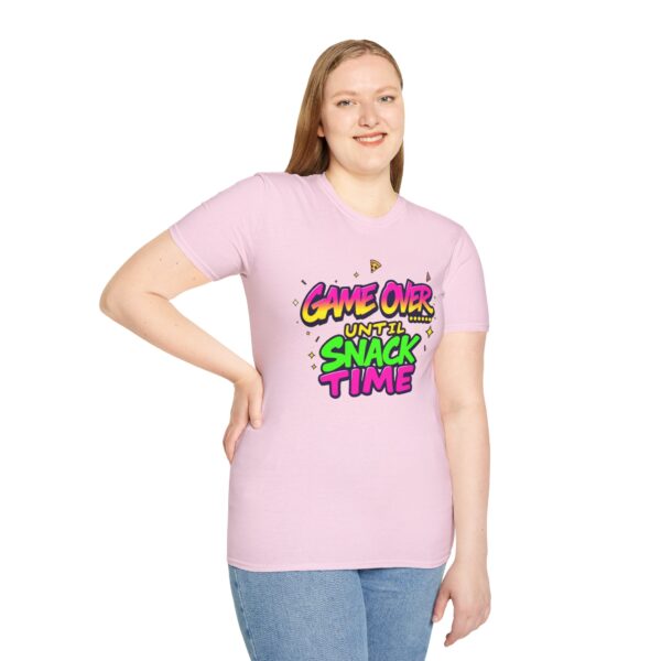 Game Over Until Snack Time T-Shirt, Funny Gamer Tee - Image 3