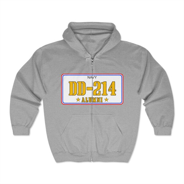 Navy Veteran DD-214 Alumni Hoodie - Full Zip Sweatshirt, Veteran Gift, Military Apparel, Graduation Gift, Cozy Casual Wear - Image 3