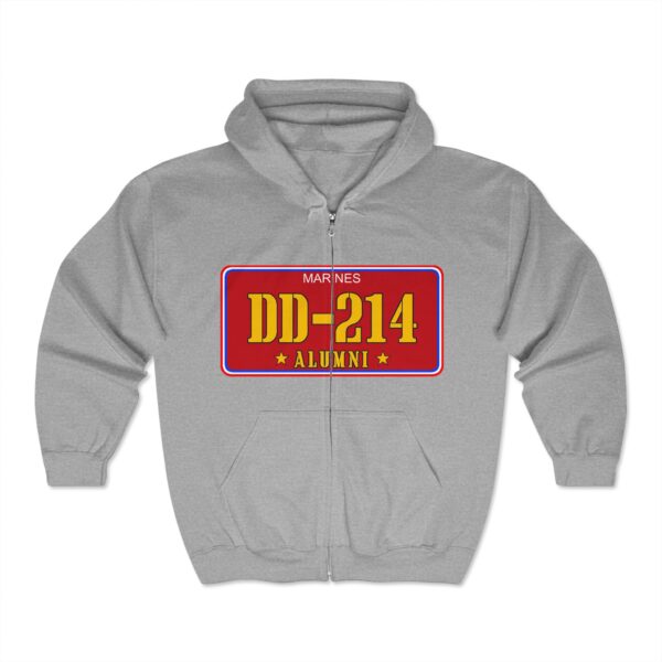 Marine Veteran DD-214 Alumni Hoodie - Full Zip. Veteran Gift - Image 3