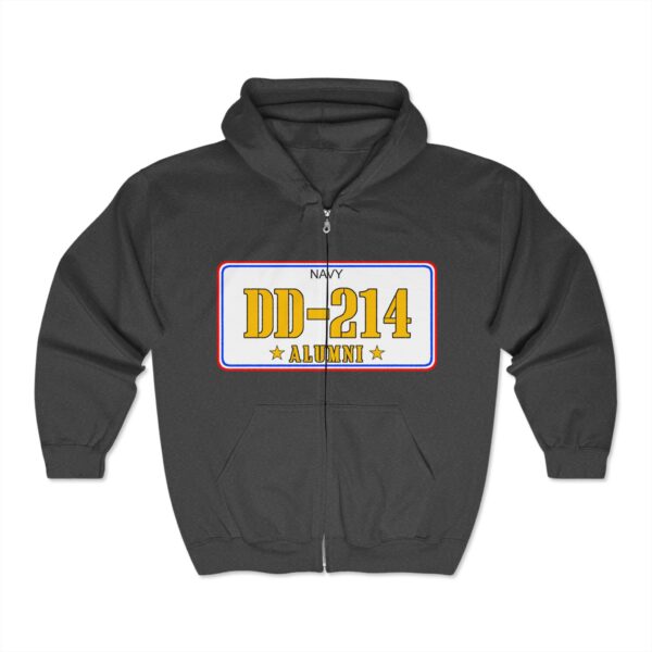 Navy Veteran DD-214 Alumni Hoodie - Full Zip Sweatshirt, Veteran Gift, Military Apparel, Graduation Gift, Cozy Casual Wear - Image 5