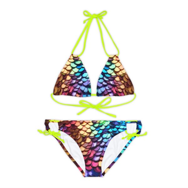 Mermaid Scales Print Strappy Bikini Set Swimwear - Image 5