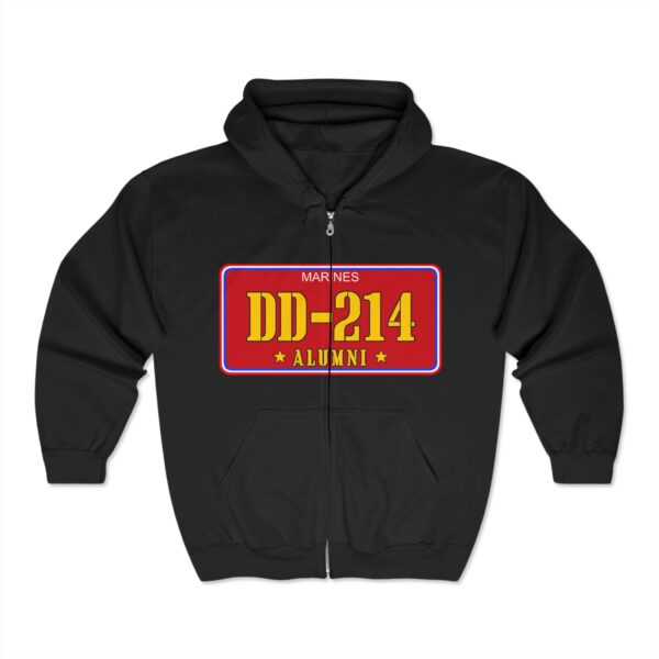 Marine Veteran DD-214 Alumni Hoodie - Full Zip. Veteran Gift