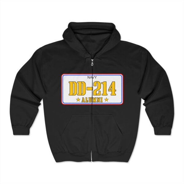 Navy Veteran DD-214 Alumni Hoodie - Full Zip Sweatshirt, Veteran Gift, Military Apparel, Graduation Gift, Cozy Casual Wear