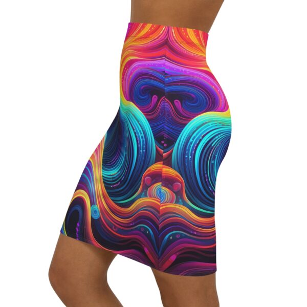 Psychedelic Design - Mid-Waist Pencil Skirt - Image 3