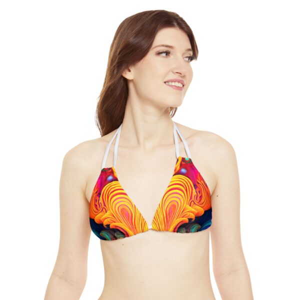 Colorful Psychedelic Strappy Triangle Bikini Top - Image 2