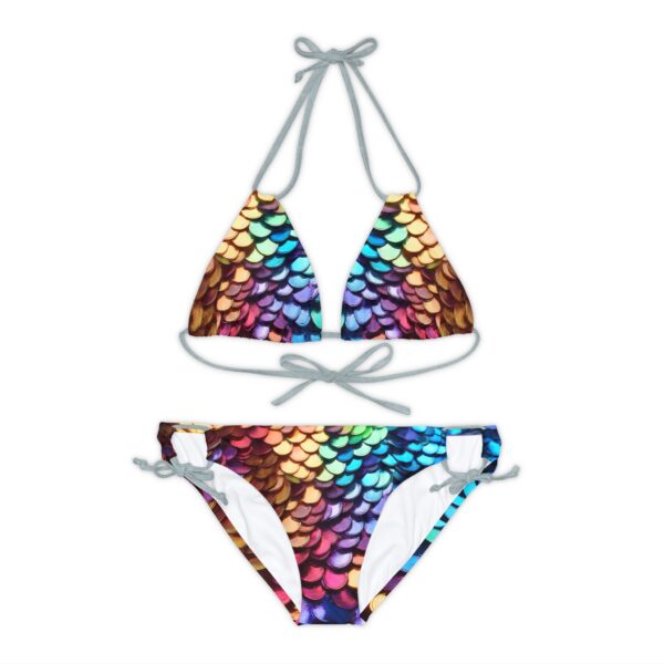 Mermaid Scales Print Strappy Bikini Set Swimwear - Image 6