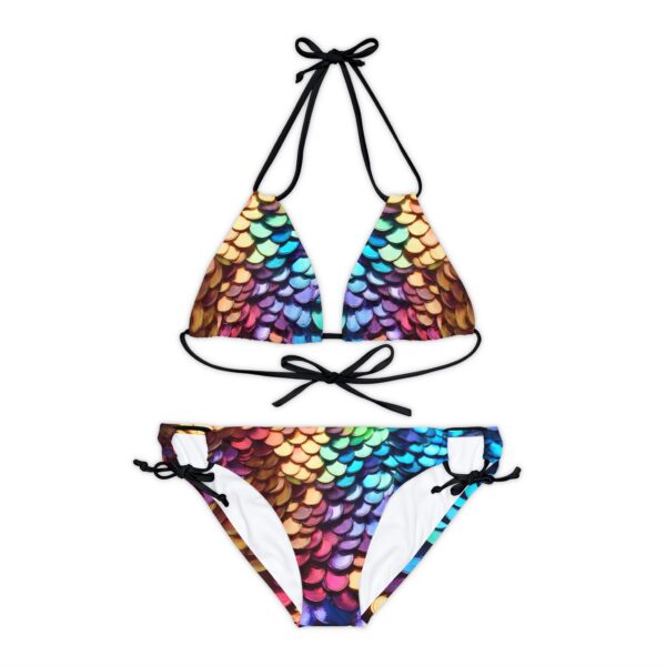 Mermaid Scales Print Strappy Bikini Set Swimwear - Image 3