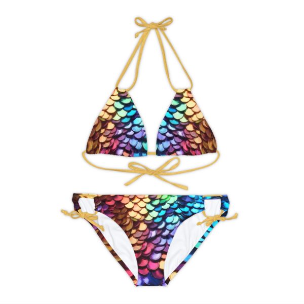 Mermaid Scales Print Strappy Bikini Set Swimwear - Image 4