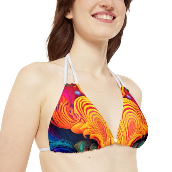 Colorful Psychedelic Strappy Triangle Bikini Top - Image 3