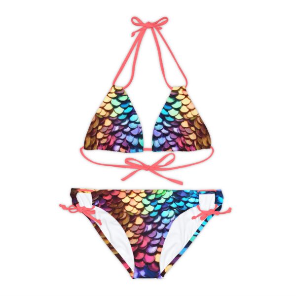 Mermaid Scales Print Strappy Bikini Set Swimwear - Image 8