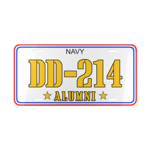 Navy · Alumni Vanity Plate · DD-214 Design