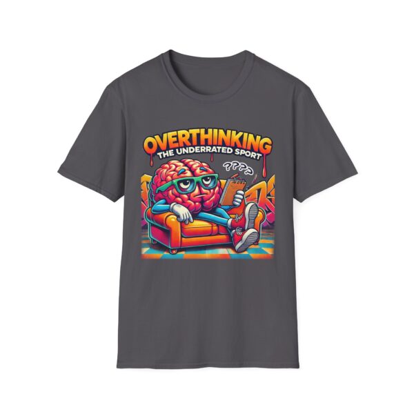 Overthinking T-Shirt, Unisex Softstyle Tee for Stress Relief - Image 2