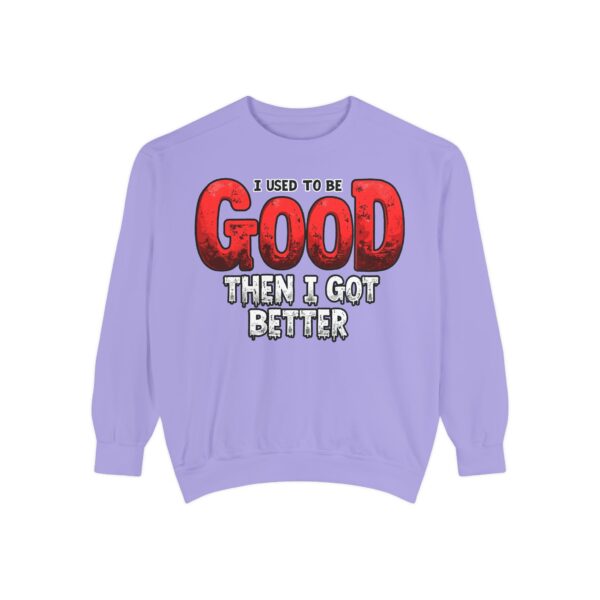 Funny Unisex Garment-Dyed Sweatshirt, I Used to Be Good, Chill Vibe, Perfect for Casual Days, Gift for Friends, Humor Apparel - Image 8