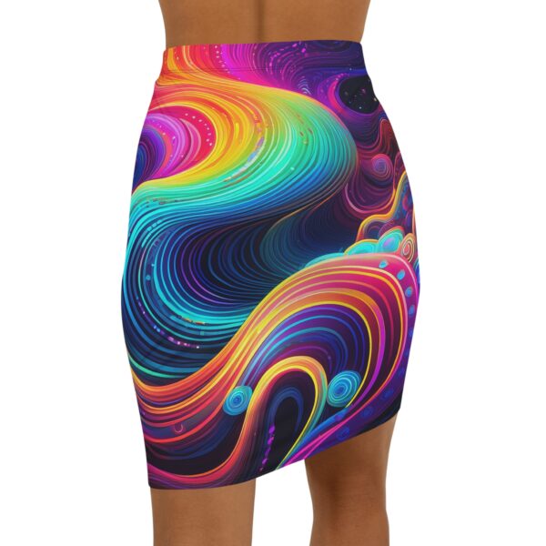 Psychedelic Design - Mid-Waist Pencil Skirt - Image 2